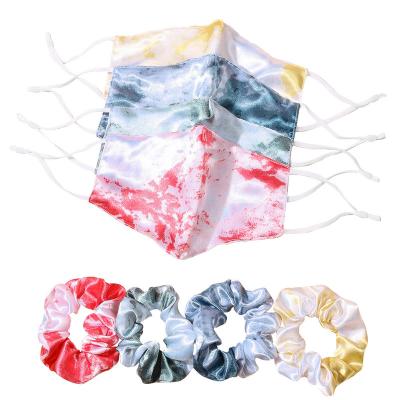 China Shiny Daily Life Link Fashionable Dye Cloth Hair Circle Mask Set Hair Soft Circle Mask Washable Headwear Set for sale