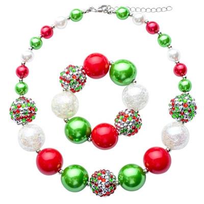 China Cute Hot Selling Custom Products Party Necklace Birthday Gift Girls Beaded Pearl Crystal Necklace for sale