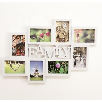 China White 4X6 and 6x4 Commemorative Frame PVC 4X6 And 6x4 Jigsaw Puzzle Collage Family Love Family Love 8-Opening Puzzle Picture Photo Frame for sale