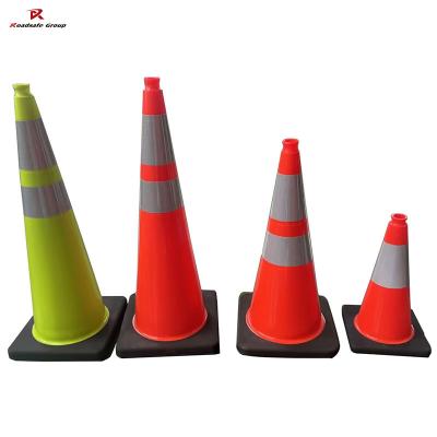 China Safety Traffic Cone Warning Cones Heavy Duty High Reflective Flexible PVC Road Cone for sale