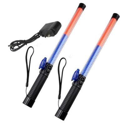 China 54cm Lengte LED waarschuwingslamp verkeerssignaal stok Handheld Plastic Led Flashing Light Flashing Guide Wand Te koop