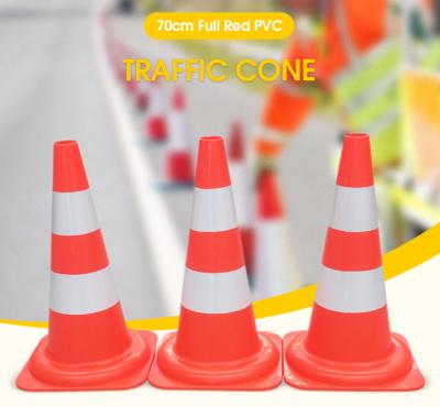 China 700mm Traffic Warning Cones PVC Reflective Flexible Road Cone for sale