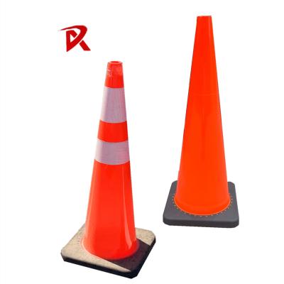 China Black White Red Traffic Cones 36in Traffic Control Cones Reflective for sale