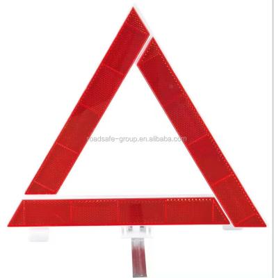 China 38.5cm In Length PP Red Foldable Warning Triangle Emergency Safety Triangles For Car for sale