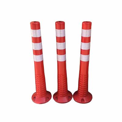 China Red 750mm Height Delineator Bollard PU Traffic Safety Reflective Road Warning Post for sale