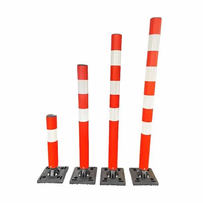 China New Design Fluorescent PVC Traffic Post Flexible Delineator Post PVC Bollard for sale