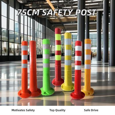 China 75cm Outdoor Road Safety Warning Durable Pu Plastic Traffic Warning Post for sale