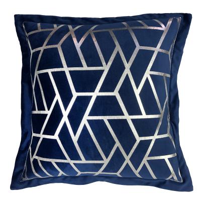 China Print Viable Luxury Geometric Home Gold Foil Velvet Tile Decorative Cushion Covers 18 Inch x18 for sale