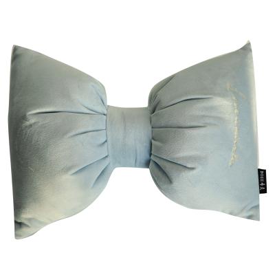 China Custom Wholesale Beautiful Velvet Bow Massage Neck Pillow For Car for sale