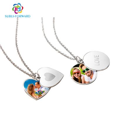 China Romantic Dye Sublimation Blank Necklace Around Heart Shape Heart Pendant for sale