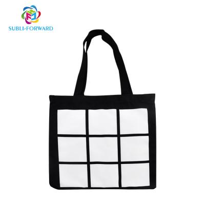 China New Arrival Custom Design 9 Panel Folding Photo Tote Bag Sublimation Blanks 9 Panel Canvas Shopping Bags for sale