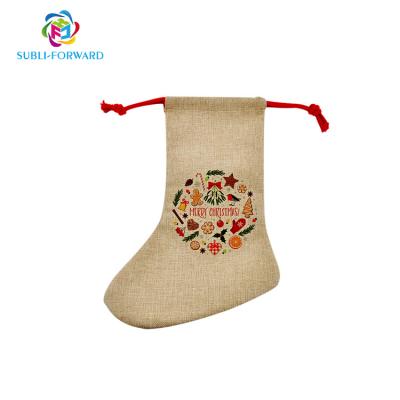 China Durable Manufacturer Supply Burlap Stocking Christmas Stocking 2022 New Product Ideas Customized Pattern Christmas Stocking In Bulk for sale