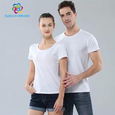 China Factory Wholesale Breathable Sublimation Blank Short Sleeve Soft 200 Gram Polycotton Logo Men White Custom T-Shirts for sale