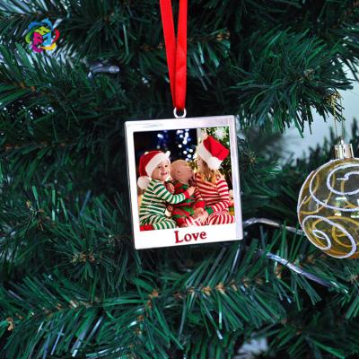 China Customized RTS In Stock Popular Design Sublimation White Hanging Decorations For Christmas Tree for sale