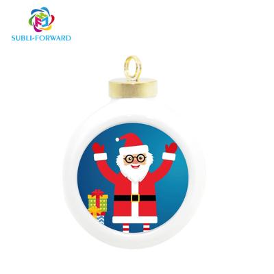 China Fashionable and Beautiful Sublimation Christmas Ball Personalized Custom Printing 5cm Ceramic Christmas Ball Ornaments Sublimation Blank for sale