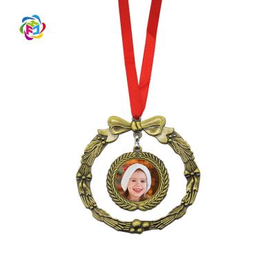 China New Arrivals Durable Sublimation Christmas Vintage Empty Craft Ring Tree Decorations for sale