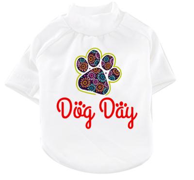 China Wholesale Fashionable and Beautiful Luxury Dog Shirts Designer Sublimation Fancy Modern Blank Clothes Dog Pet Clothing T-shir for sale