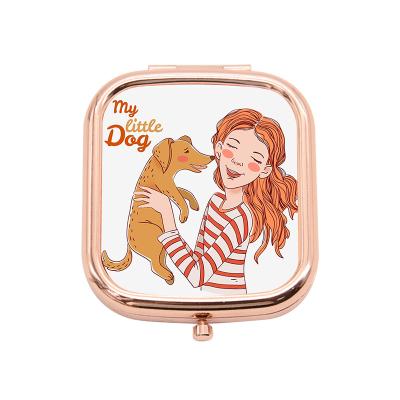 China Manufacturer Double Sided Sublimation Double Sided High Quality Makeup Mirror-Square Cosmetic Mirror for sale