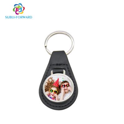 China Durable Manufacturer Customizable High Quality Sublimation PU Leather Key Chain for sale