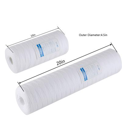 China Filtration String Wound Water Filter Cartridge Wire PP String Wound Filter Cartridge For Pharmaceuticals And Electronic Industries for sale