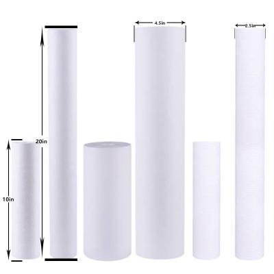 China Hotel Blown Polypropylene Filter Cartridge Household Water Treatment PP Deposit Filter Cartridge With 5 Micron 1 Micron for sale