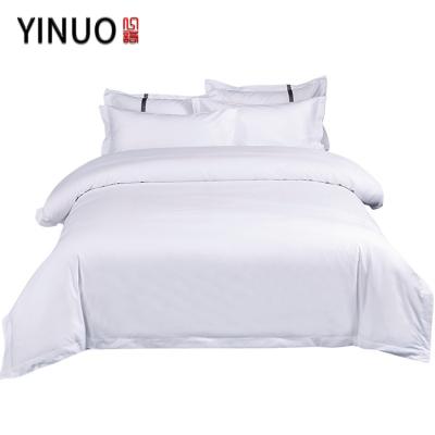 China Anti Dust Mite Hotel Plain White King 100% Cotton Bed Linen Flat Sheets Sets 4 Pieces Wholesale for sale