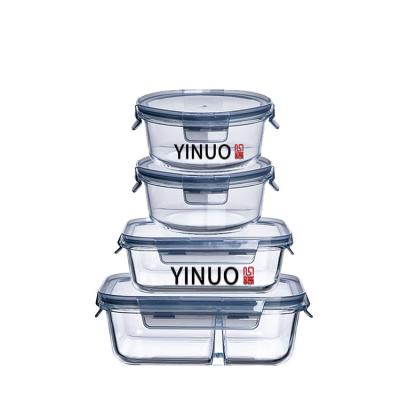 China Sustainable Cookware Rice Storage Container Food Storage Container With Lids for sale