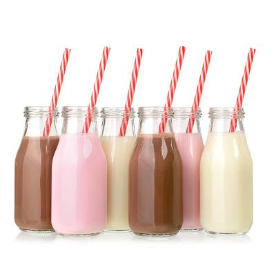 China Beverage Square 16oz 500ml Squat Drinking Glass Milk Bottle With Metal Cap for sale