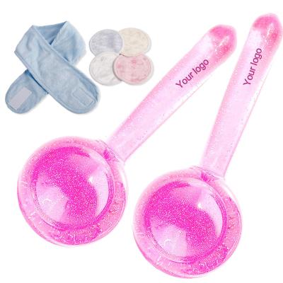 China Wholesale Glitter Summer Beauty Wave Blood Vessels Removal Private Label Ice Ball Facial Cooling Globes For Face for sale