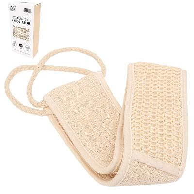 China EXFOLIATING 2022 Reusable Natural Body Exfoliating Handmade Shower Scrub Strap Sisal Loofah Bath Belt Back Scrubber for sale