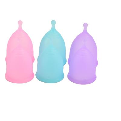 China High Quality 100% Silicone Menstrual Period Cup 2 Size Medical Grade Silicone Cups Softer Menstruation Cup for sale