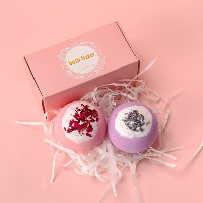 China Hot Selling Hotel Spa Home Spa Gift Set Private Label Handmade Floral Scent Cupcake Donut Single Packing Bath Bombs for sale