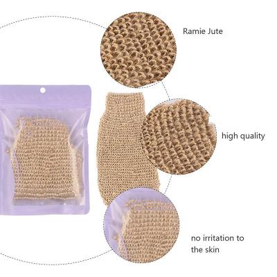 China EXFOLIATING Natural Bamboo Fiber Bath Exfoliating Glove Bathing Spa Brush Scrub Glove For Shower for sale