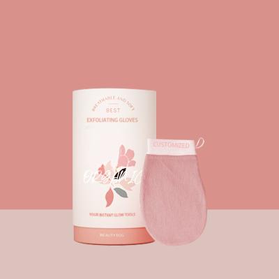 China EXFOLIATING New Customized Luxury Magic Natural Silk Fiber Private Logo Scrub Women Body Wash Remover Hand Bath Exfoliating Glove for sale