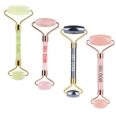 China Whitening 100%Real Natural Stone Facial Massager Tool For Face Eyes Neck Skin Care Tools Body Relax Muscle Jade Roller for sale