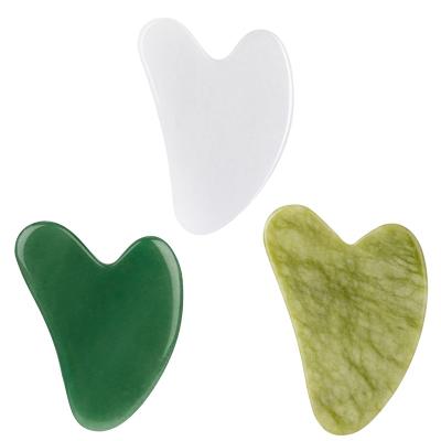 China Customized Scraping Facial Body Whitening Jade Butterfly Gua Sha Roller Massager Custom Packaging Massage Tool Logo for sale