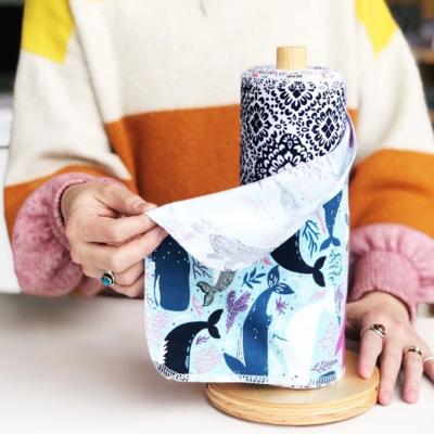 China Kitchen Baby Roll Holder Lemon Unpaper Towels Reusable Washable Paperless Reusable Hypoallergenic Cleaning Cloth for sale