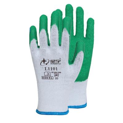 China Natural Terylene Latex Cotton Fiber Gloves Anti Slip Anti Impact Anti Cut Safety Gloves for sale