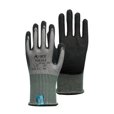 China ANTI-CUTTING Anti-CUTTING Nitrile Rubber Foam Coating Guantes De Proteccion Industrial Grade 5 Anti Cut Gloves For Working With Paper for sale