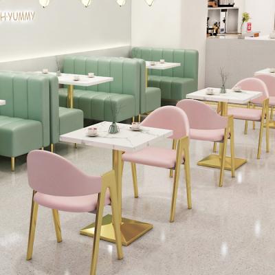 China Modern Restaurant Sofa Booth Seating Cafe Tables and Chairs Metal Dinner Furniture Set for sale