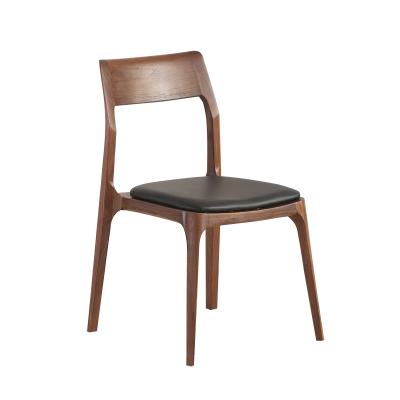 China Modern Hot High Quality Restaurant Furniture Solid Wood Home Oak Wood Dining Chair With Fabric Seat Leather Chair for sale