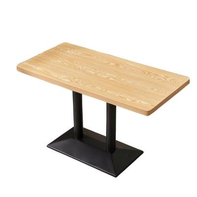 China Durable Stable Customize Solid Wood Laminated Square Round Round Wood MDF Restaurant Tables for sale