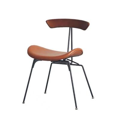 China Wholesale Modern Style Leather Wood Industrial Ant Chair Retro Home Retro High Back Restaurant Bar Stool Dining Chair for sale