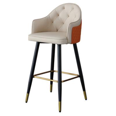 China Modern Wholesale Home Casual Cafe Furniture Custom Bar Counter Stool Restaurant High Bar Chairs Leather Modern Luxury Stool for sale