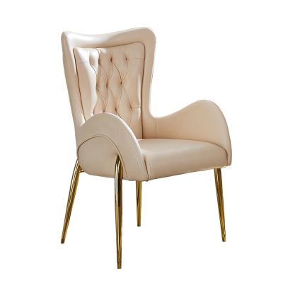 China Wholesale Price Restaurant Velvet Leisure Chair Factory Modern Stainless Steel Gold Leg Dining Chair for sale