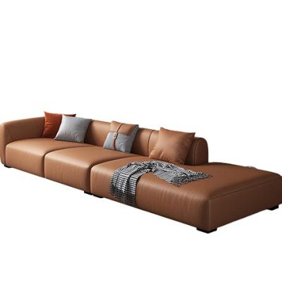 China Modern Scenography Big Leather Sofa Bed Factory Price 3 Seater Living Room Luxury Sofa High Quality Furniture for sale