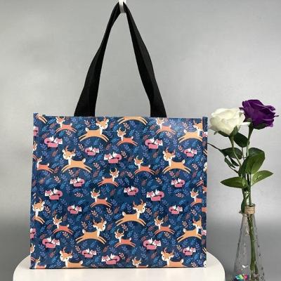 China New Customized Green Laminated Bag Handled Made of PE Laminate Recycling Rose Gold PP Material Printing Luxury Laminated Nonwoven Bag for sale