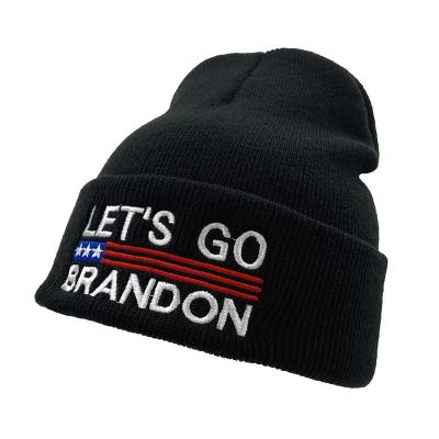 China COMMON Wholesale Winter For Mens Beanie Hats Custom Logo Let Us Go Brandon Hats Mens Winter Hats for sale