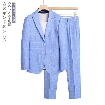 China Anti-Wrinkle Mens Suits For Weddings Light Blue Coat Breeches Mens Suits Latest Mens Designs Formal Suit for sale