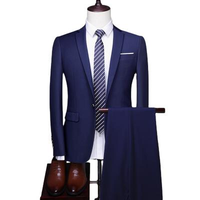 China Anti-wrinkle fashion men's business casual dress suit office suits for men wedding slim fit formal suit for men for sale